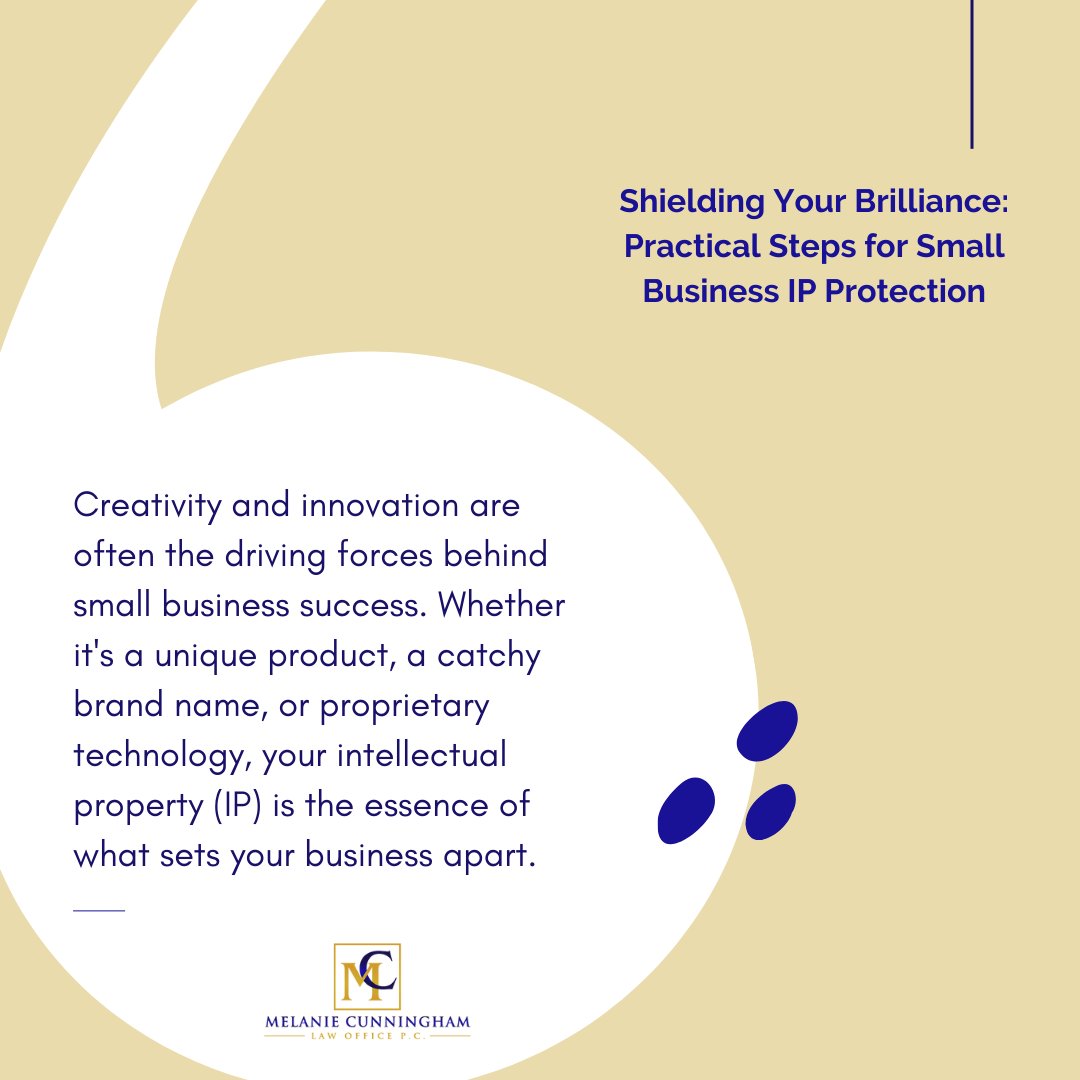 mcunninghamlaw's tweet photo. To explore how small business owners can identify, safeguard, and defend their intellectual property against infringement, check out my latest blog!

https://t.co/YMSEKdZhFm

#BusinessIP #IntellectualProperty #IP #MCLaw https://t.co/myqVMKybTr