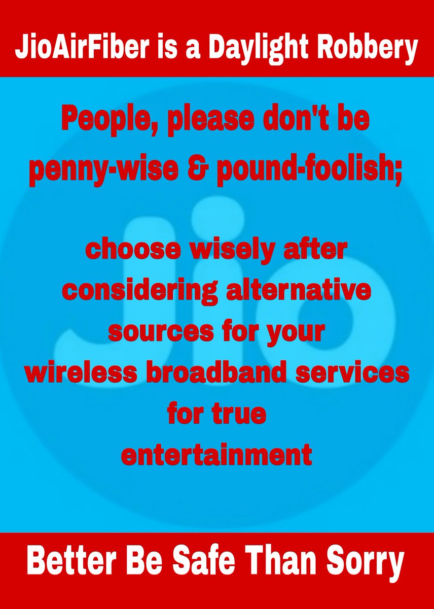 @Manojviews @narendramodi @PMOIndia @JioCare @reliancejio I subscribed to JioAirFiber on Dec16, 2023, by being asked to pay ₹9,488.92. 
Facing issues with the network right from next day onwards, i.e. Dec17, 2023.
First complaint lodged on Dec19, 2023, and have lost count of follow-ups ever since.
Status is still the same.