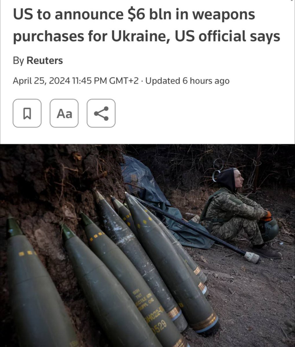 🇺🇸The U.S. administration intends on Friday, April 26, to announce the allocation of a new large-scale package of military aid for Ukraine worth $6 billion, as reported by Reuters.