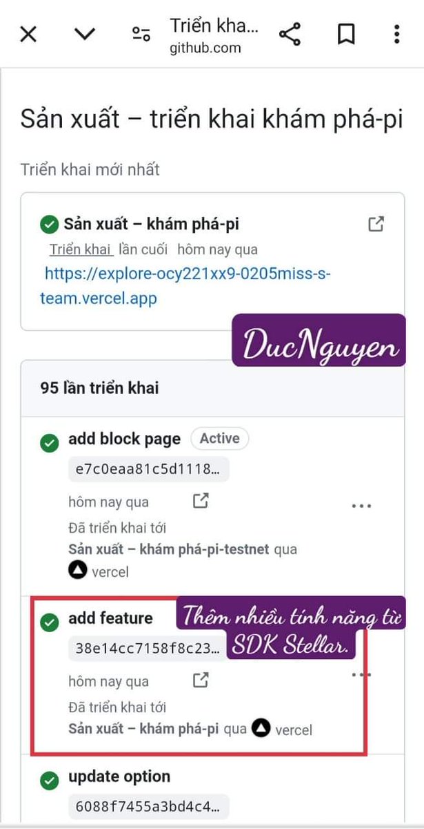 Hotnews:
Mạng Pi vừa cập nhật thêm nhiều tính năng từ SDK Stellar.
 (cdnjs.cloudflare.com/ajax/libs/stel…)

phiên bản 10.4.1,
được lưu trữ trên máy chủ của Cloudflare.
Thư viện này liên quan đến việc phát triển ứng dụng hoặc dịch vụ liên quan đến Stellar,
một nền tảng