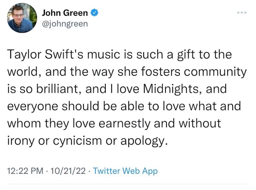 “Gentle reminder that I delete almost all of my tweets after a few minutes.” Too late, John. I’m pretty sure it made it onto iceberg