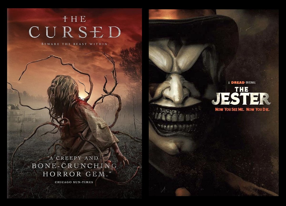 The Weird Cineclub of the Diabolical Dr.Carelli is here to help you recreate a variety of double features at home:  The Cursed (S. Ellis, 2021)and The Jester (C.Krawchuk, 2023) @PopHorrorNews @BDisgusting  @PromoteHorror @GCDB @MrHorror @ThisIsHorror @PromotionHorror @byHoRRoR