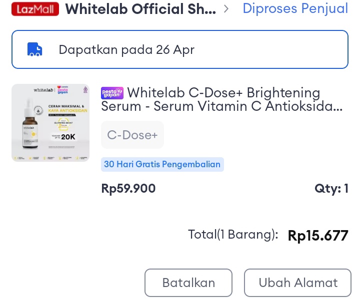 SERUM WHITELAB 15RIBU AJA DI LAZADA LAGI FLASHSALE😭

potong coin + lazreward nihh

— s.lazada.co.id/s.qp0MK?cc