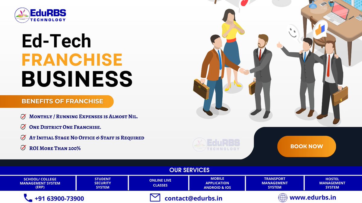 Ed-Tech Franchise Business 

Benefits of Franchise 

1: Monthly / Running Expenses is Almost Nil. 
2: One District One Franchise.

#franchisee #franchise #franchiseopportunities #franchisebusiness #business #franchiseowner #franchises #franchising #edurbs #varanasi