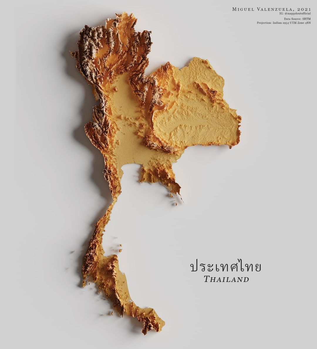Topography of Thailand 🇹🇭