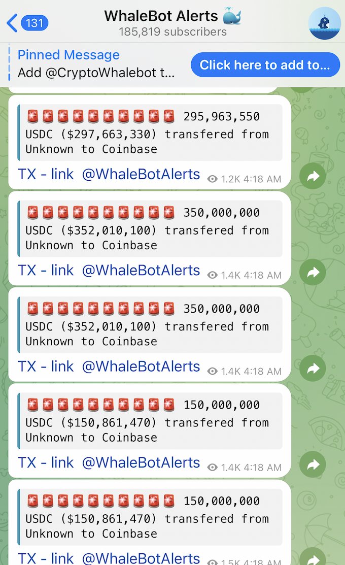 📈 $1.3 billion in $USDC was simultaneously transferred to #Coinbase from whale accounts on April 25, possibly signaling upcoming large buys for $BTC and $ETH