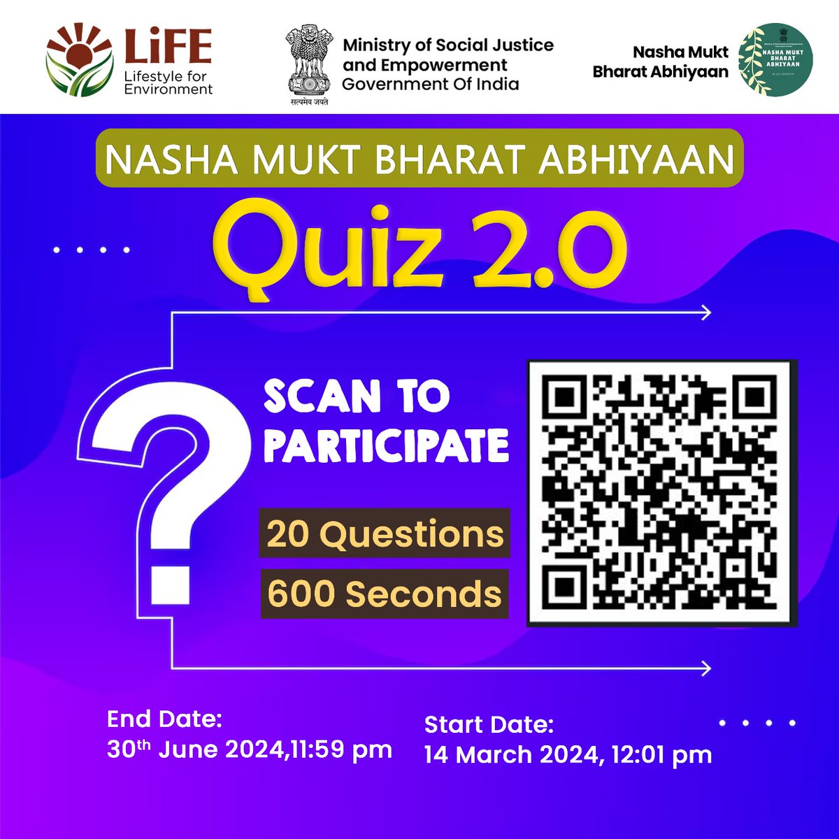 Appear for NMBA quiz 2.0 and test your knowledge on substance use disorder. Click on quiz.mygov.in/quiz/nasha-muk… @Drvirendrakum13 @MSJEGOI @SMILE_MoSJE @_saurabhgarg @UNODC @NITIAayog @HMOIndia #nmba #drugfreeindia