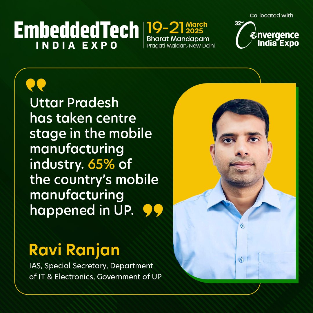 EmbeddedTechExp's tweet image. India is headed towards becoming a big name as an electronic manufacturing hub and exporter.
Position yourself to the booming sector by showcasing at the next edition of Embedded Tech India Expo.
👉 Secure a spot- embeddedtechexpo.com/space-booking.…
#EmbeddedTechIndia #B2bExpo #Techevent