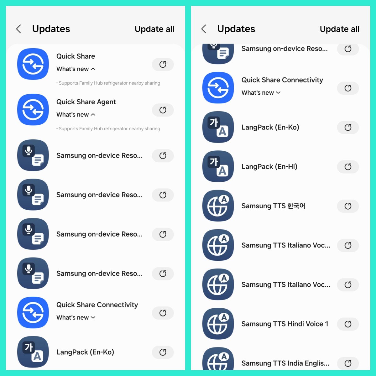 Hey Galaxy Users 👋 Multiple apps updates are available in Galaxy Store!! • Quick Share • Samsung on devices resources (all languages) Share with your galaxy friends 😉 #GalaxyS23Ultra #GalaxyS23 #OneUI6 #GalaxyS24