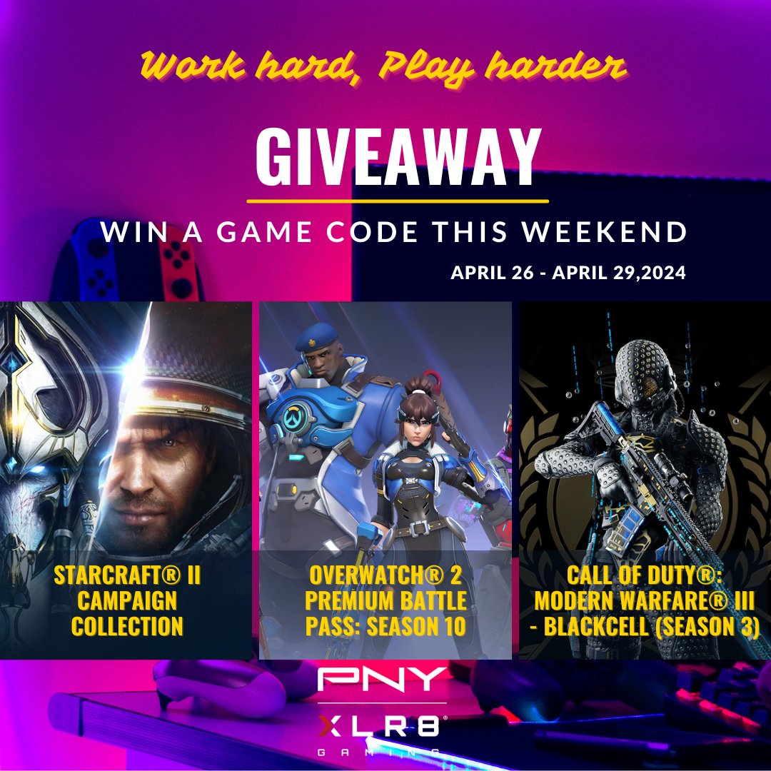 PNY_ANZ's tweet photo. Ready to make this weekend epic? 🎮❤️🔥
Join our #GameCodeGiveaway and win one of three awesome Blizzard games 😎 To enter :
✅Follow @PNY_ANZ
🩷Like this post
🖊️Drop a comment with the game you want to win.
Winners announced next Monday, April 29. 🗓️ https://t.co/u6jU6eGz4q