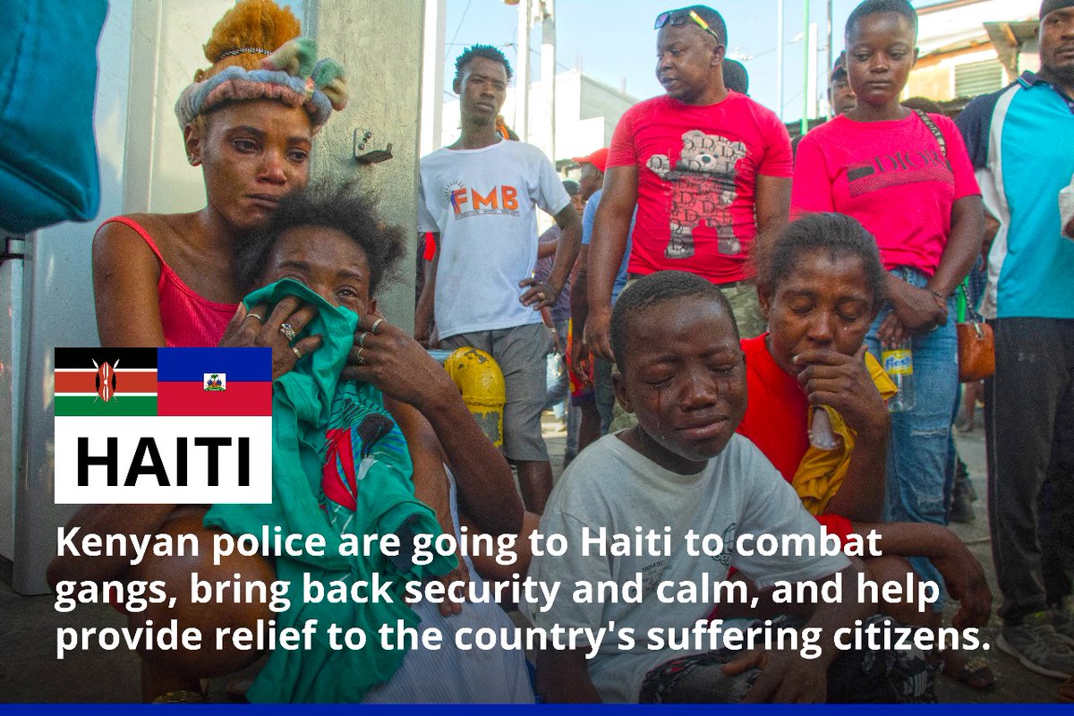 The violence in Haiti has forced some 200,000 people, half of them children, out of their homes, according to the UN, adding that the unprecedented level of insecurity has forced tens of thousands of children to not attend schools

#KenyansForHaiti