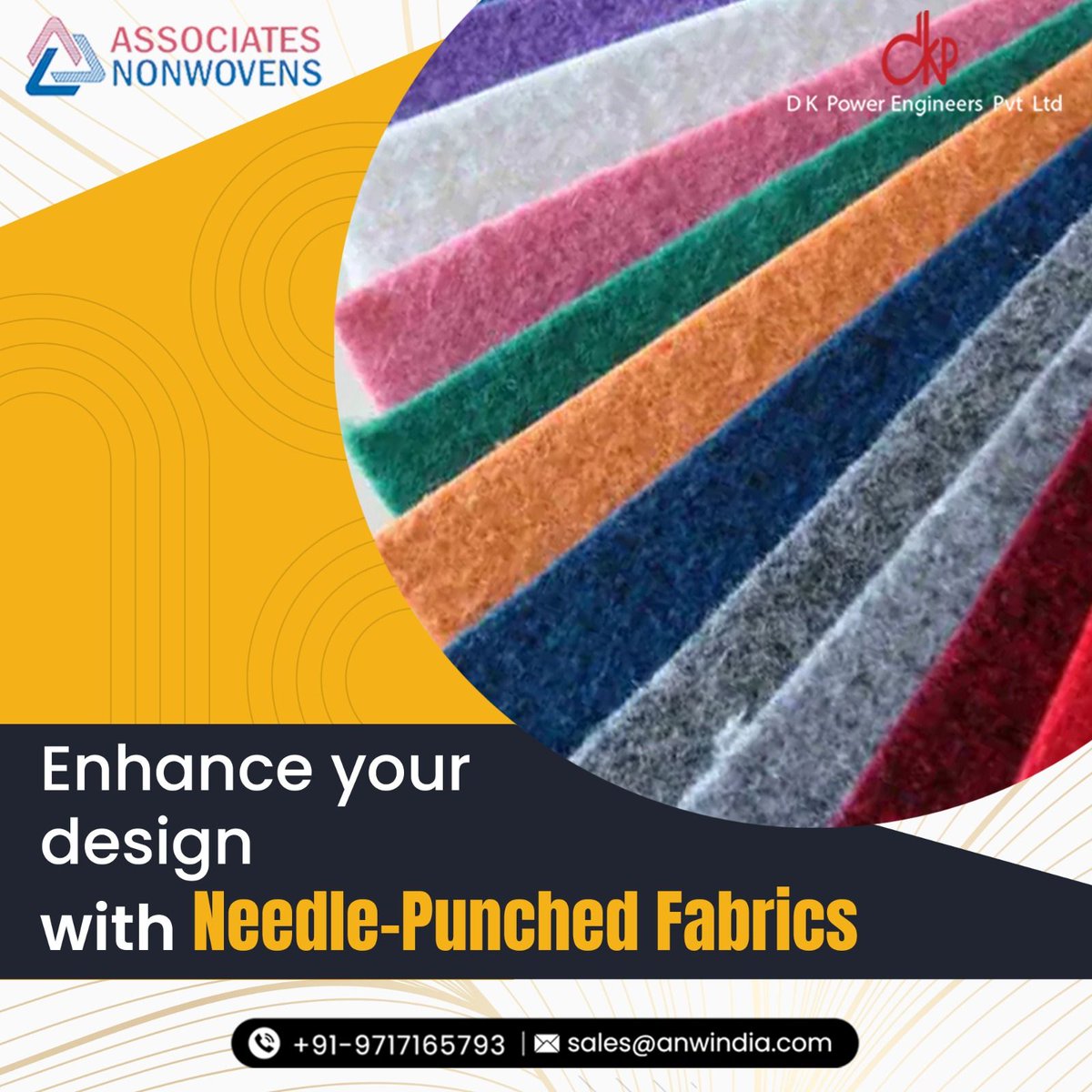 Discover endless creativity with our needle-punched fabrics. 
.
.
For more details
Associates Non-Wovens
email id - sales@anwindia.com
website - anwindia.com
.
.
#associatesnonwovens #needlepunch #nonwovenfabric #premiumquality #brandpromotion #promoteyourbrand