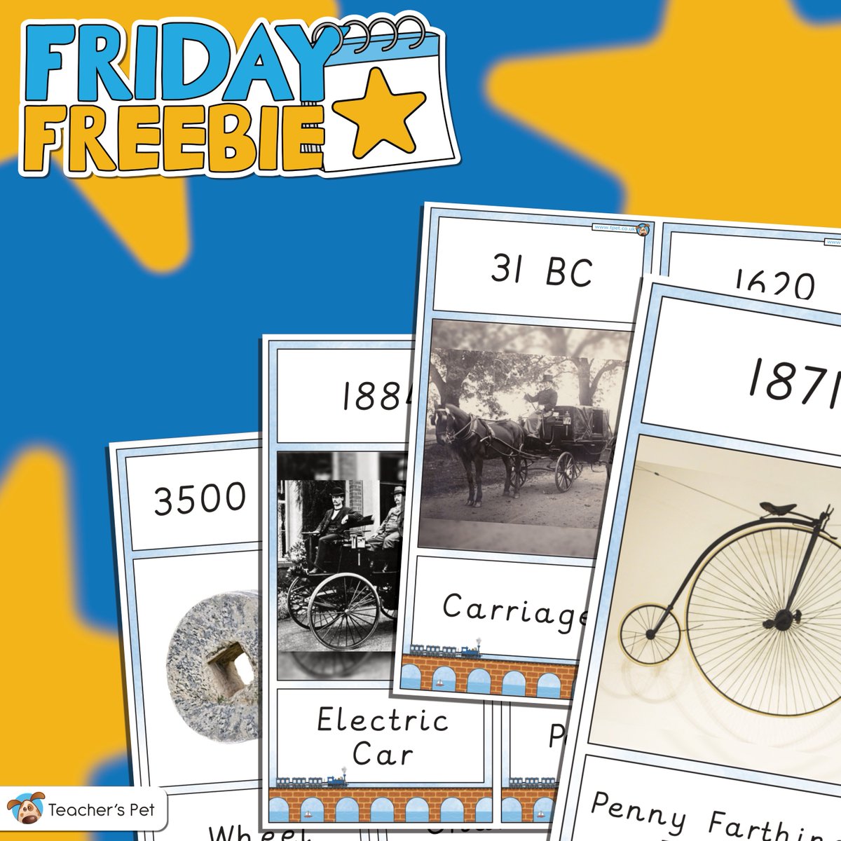 A brilliant #FridayFreebie for you all this week! A huge transport through time photo/timeline pack! 😍🚂🚗🚲