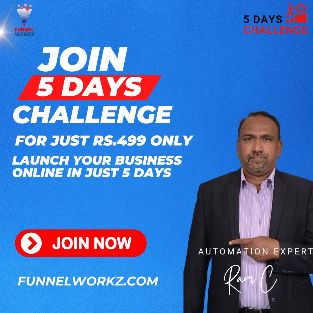funnelworkz's tweet photo. Launch Profitable Online Business with Our "5-Day Challenge Course!
Are you ready to take your business to the next level? Dive into the world of Online Marketing Mastery with our exclusive 5 Days Challenge course! 🚀
 Why MUST You Attend? https://t.co/nhNnWVwKxj