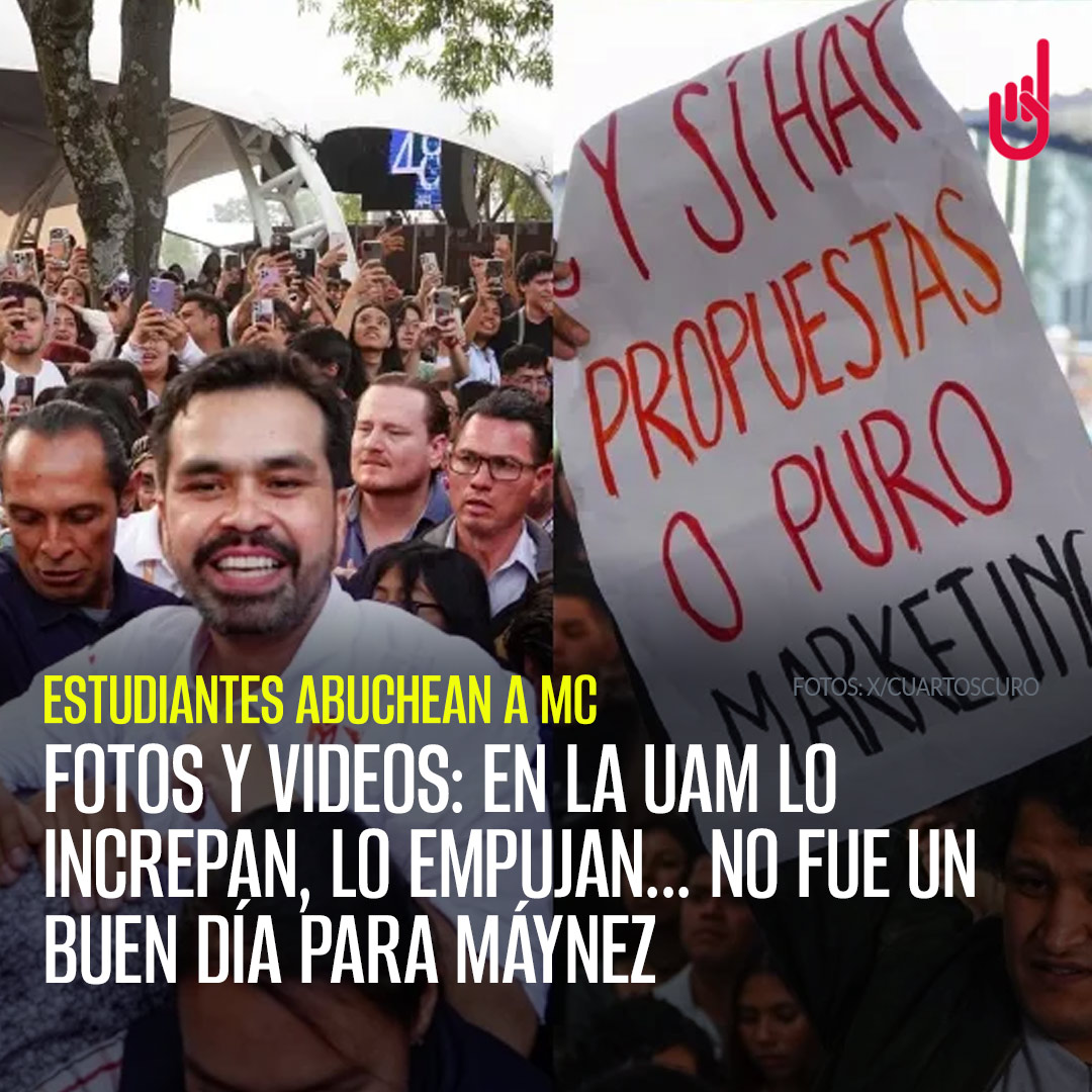 #ZONA2024 ¬ El candidato presidencial de MC, Jorge Álvarez Máynez, acudió este jueves a la UAM para responder preguntas de la comunidad estudiantil; sin embargo, a su llegada no fue bien recibido por los alumnos de dicha institución. sinembargo.mx/25-04-2024/449…