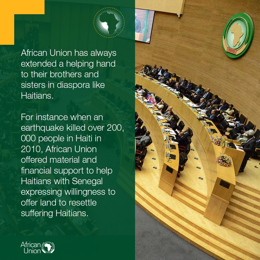 The AU support for our brothers and sisters in diaspora has been constant. Africa For Haiti #KenyansForHaiti
