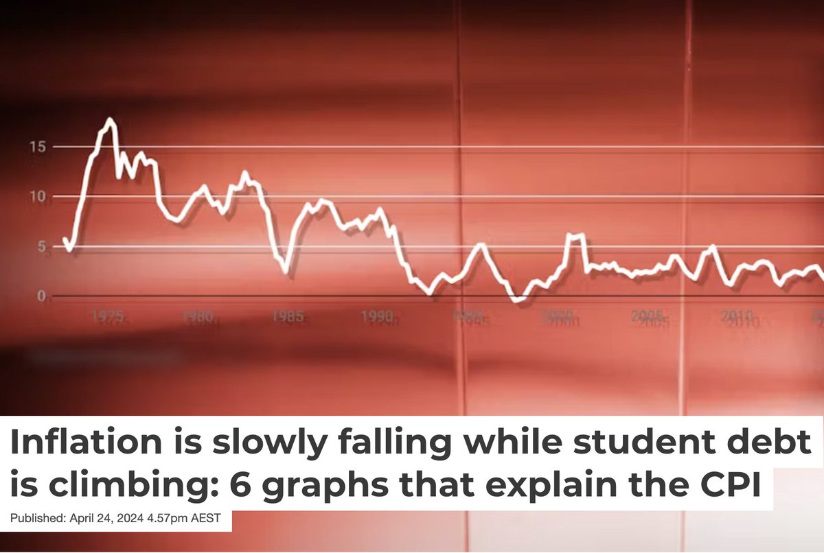 Australia’s inflation rate has fallen for the fifth successive quarter, and it’s now less than half of what it was back in late 2022. The annual rate peaked at 7.8% in the December quarter of 2022 and is now just 3.6%, in the March quarter #auspol > loom.ly/jHXrEhU