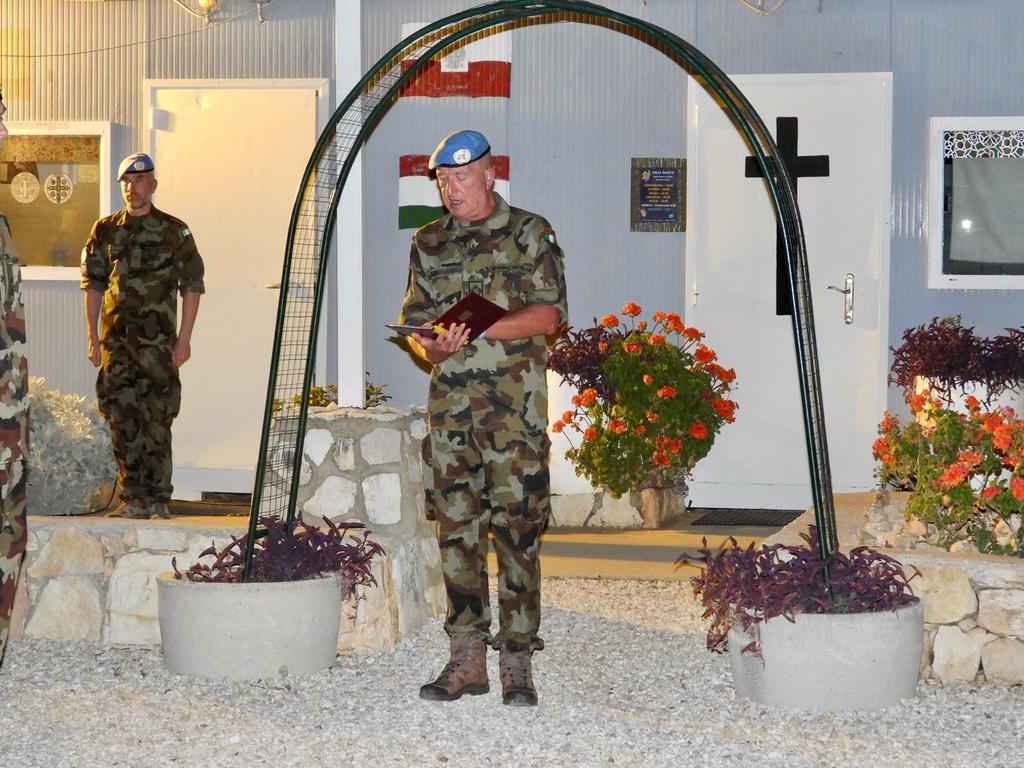 At dawn on #ANZAC Day this week, senior members of the Battalion joined our UNTSO colleagues from New Zealand and Fiji, based here in Camp Shamrock, to commemorate the ANZAC war dead, many of them Irish. @NZDefence @FijiMissionUN