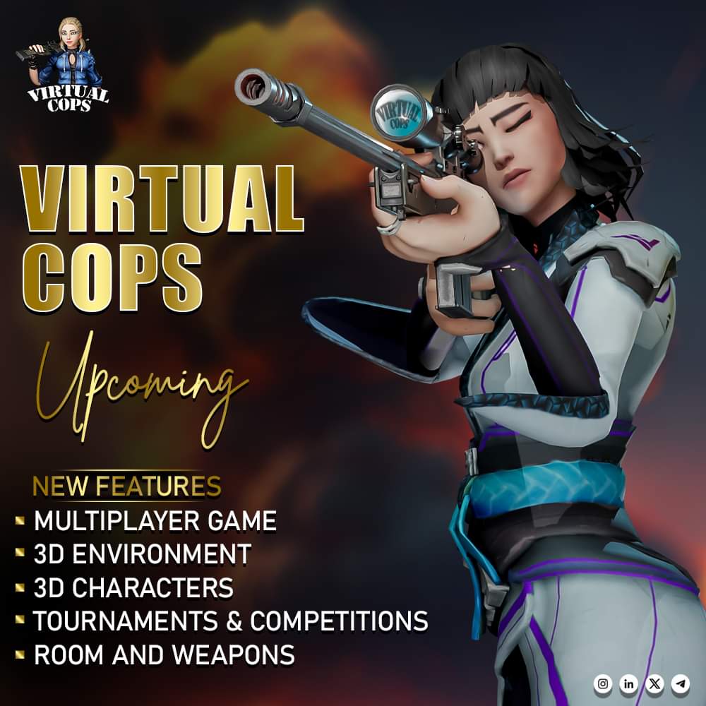 Brace yourselves! The latest version of Virtual Cops is on its way, packed with thrilling new features.

#virtualcops #virtualcops2 #PlayToWin #PlayToEarn  #P2E  #P2EGame #vzone #vzonesolutions #ComingSoon  #comingout  #newgame