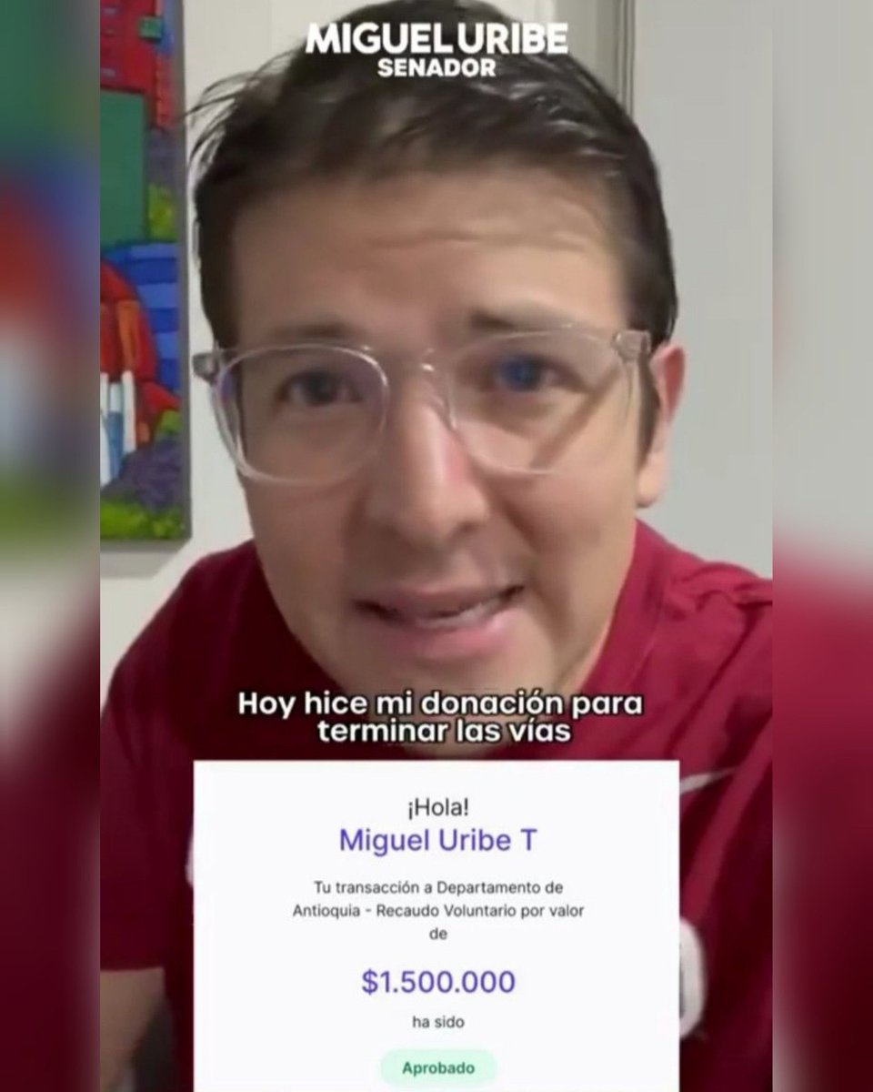 No compartan esta foto, no vaya ser que el <a href="/consejodeestado/">Consejo de Estado</a> tenga pruebas de que <a href="/MiguelUribeT/">Miguel Uribe</a> si entregó dinero para la Vaki de Antioquía y pierda su curul en el congreso, sería muy triste después de que su abuelo salió en los reportes de USA como narcotraficante.

😌