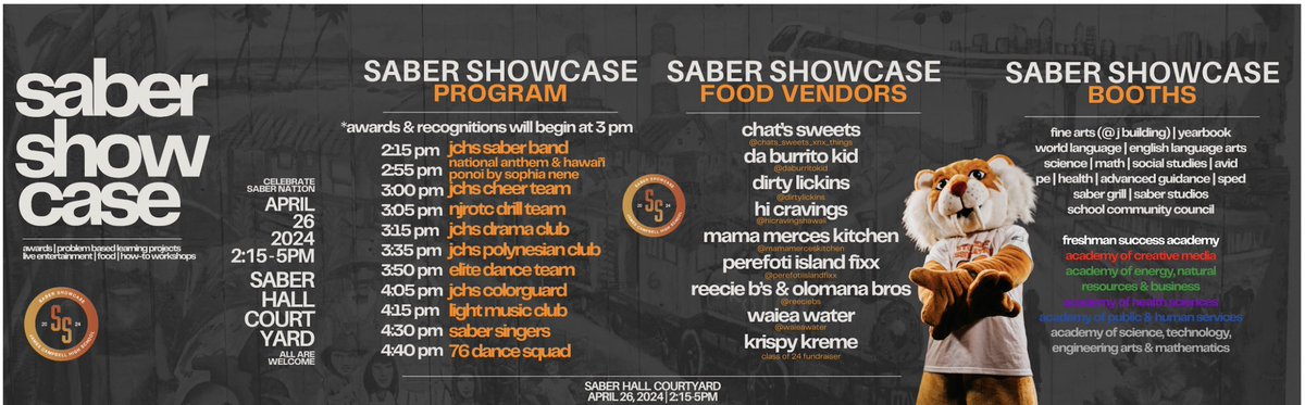 cksupports's tweet photo. Saber Showcase @Campbell_Hawaii tomorrow! @Stajima1Stajima @HIDOE808 @IlimaSchool @EBESBees  @Pohakea_Elem @IroquoisPtElem @keoneula_cubs @EwaSchoolHI @EwaMakai @KaimiloaES @HolomuaES https://t.co/qLHlEJ0rne