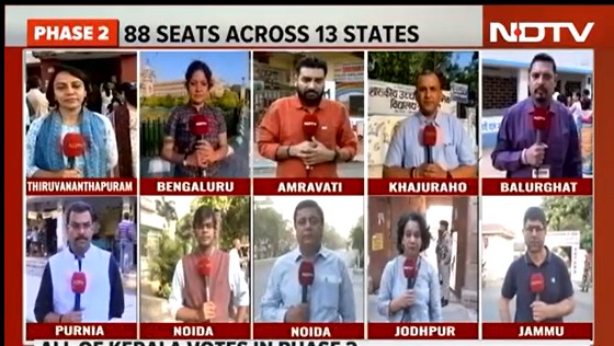 🔴#ElectionsWithNDTV | NDTV reporters bring you live updates as India 🇮🇳 votes in Phase 2 of polling across 88 seats 🗳️ Follow the most comprehensive election coverage LIVE on ndtv.com/elections and NDTV 24x7 @AgarwalVedanta, @umasudhir, @Anurag_Dwary, @PratibaRaman,…