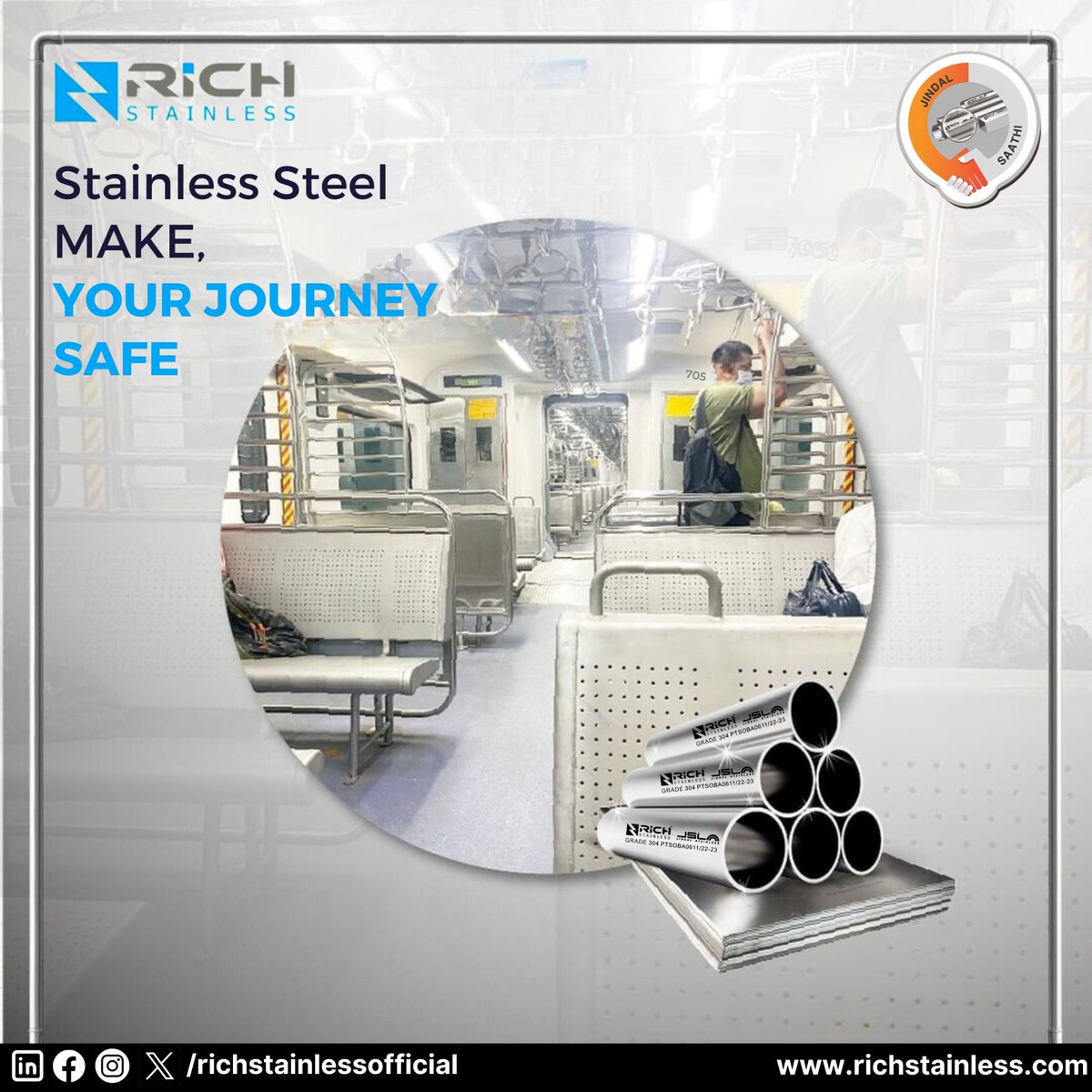 Quality you can trust, performance you can depend on. Explore our stainless steel pipes today!  #metalfabrication #fabricator #trainjourney #jindalsteel