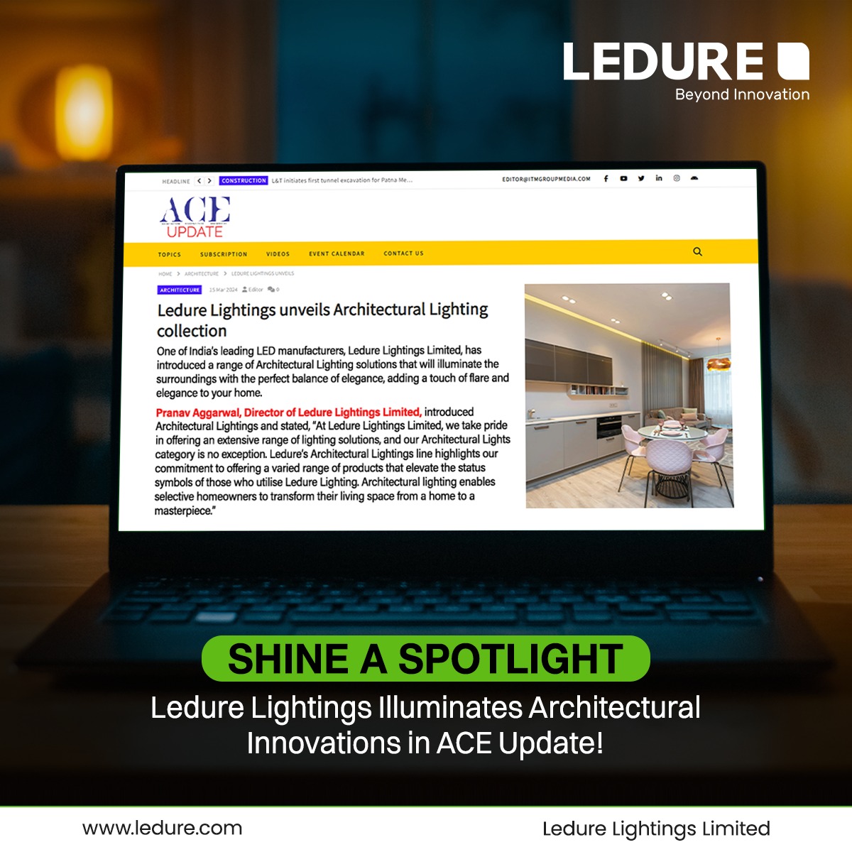LEDURELIGHTINGS's tweet image. Shining a Light on Architectural Brilliance: Explore the Mesmerizing World of LEDURE Lighting Limited, Architectural Lighting Collection in ACE Update Magazine!

Dive into the details:
aceupdate.com/ledure-lightin…

#Myledure #PRCoverage #MediaFeatured #ACEUpdateMagzine
