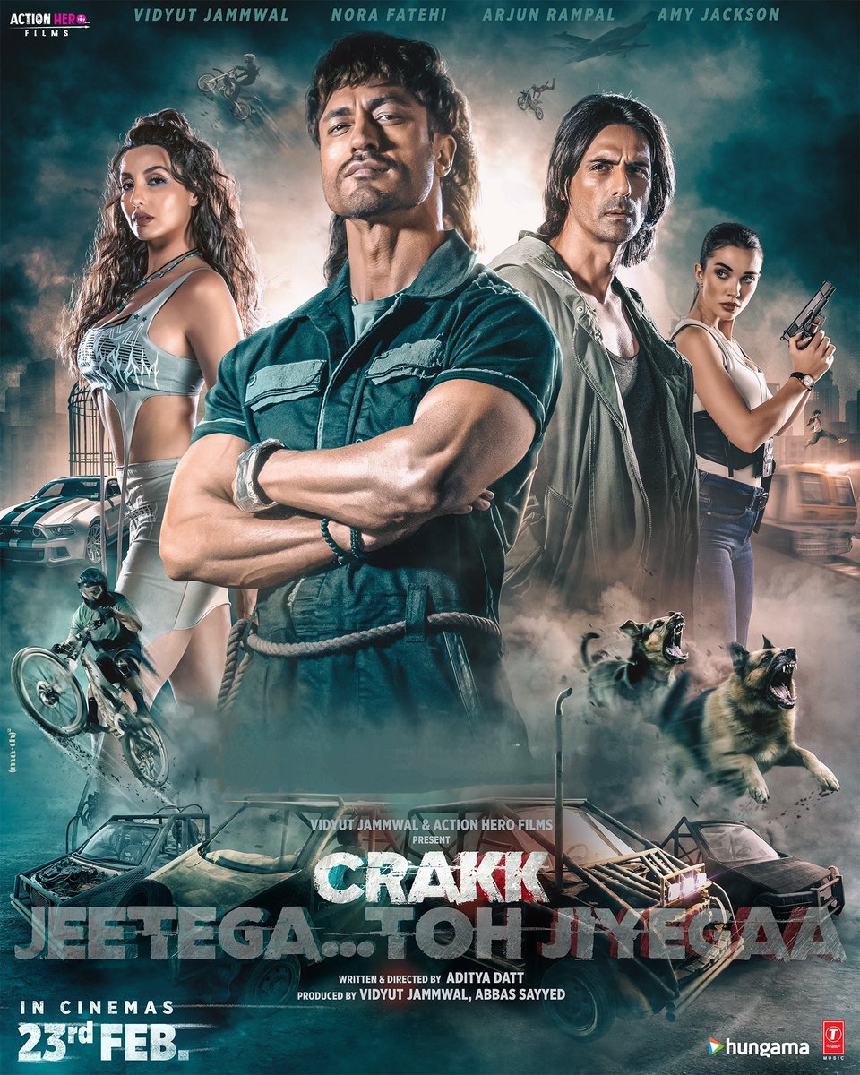 #Crakk (2024, Hindi) by @adidatt, ft. @VidyutJammwal @rampalarjun @norafatehi @iamAmyJackson  @ankittmohan @Its_JamieLever @bijayjanand @rshisatkar &  #ShalakasPawar, out now on @DisneyPlusHS.

@abbassayyed771 @Mithoon11 @tanishkbagchi @VikramMontrose @manojmuntashir @guggss