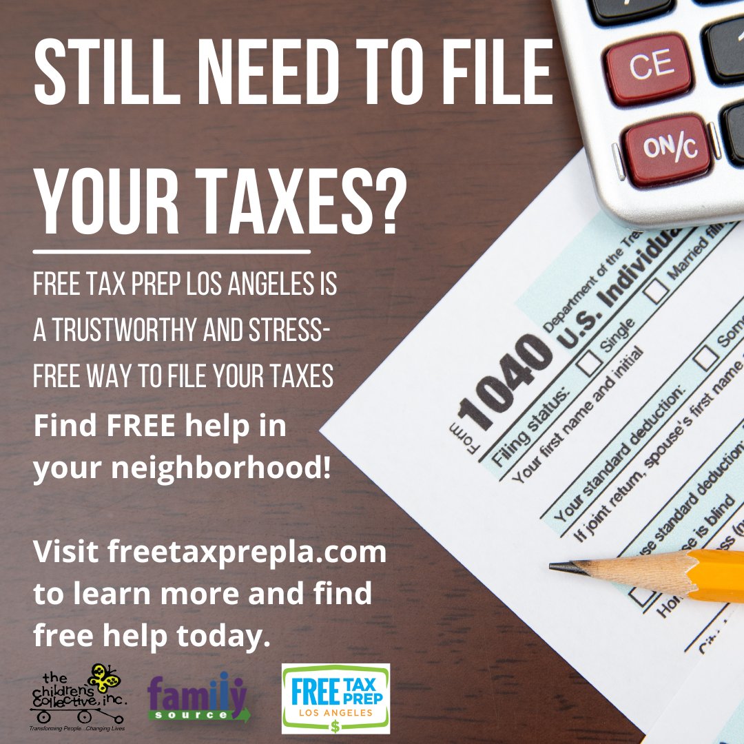Still need to file your taxes? Free Tax Prep Los Angeles is a trustworthy and stress-free way to file your taxes. Find FREE help in 
your neighborhood!

Visit freetaxprepla.com to learn more and find free help today.

#FreeTaxPrepLA #FTPLA  #Taxes