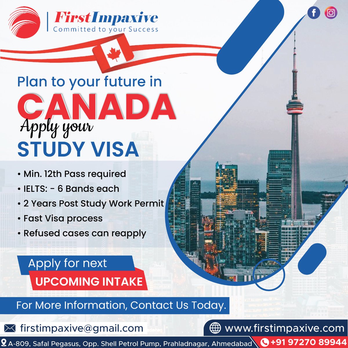 Unlock endless possibilities and shape your future in Canada! 🇨🇦✨
Apply for a Study Visa today and embark on a transformative educational journey that will set you up for success. 🎓💼
#StudyInCanada #FutureInCanada #StudyVisa #DreamsInCanada #EducationAbroad #StudyAbroad2024