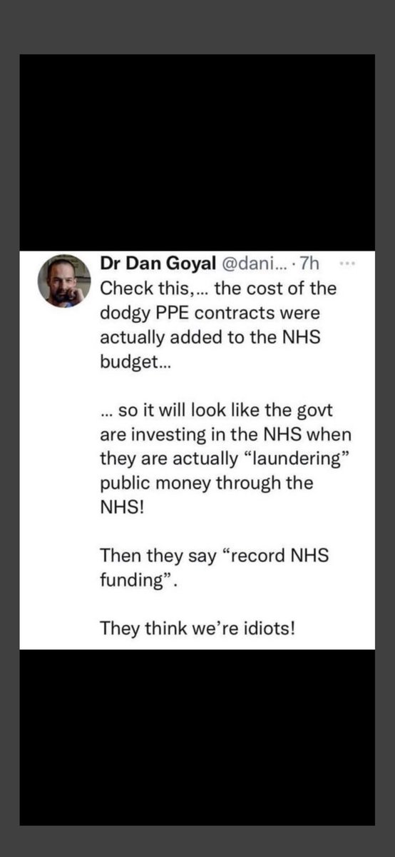 On the occasion of the Local Election next week I will share this post by ⁦@danielgoyal⁩ again and again. There you have it: 👇🏼 The Truth about the #ToryCorruption in one Tweet. And this is just about the PPE VIP Lane. Kindly think of this when you go to the ballot box.