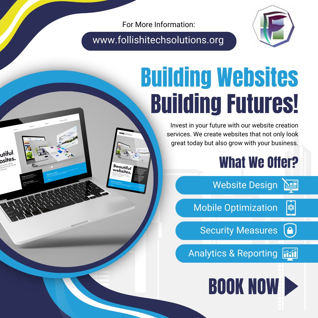 Unlock the power of data with our Analytics & Reporting services! 📊✨Visit follishitechsolutions.org to learn how we're not just building websites, but futures too! Book now to invest in your business's success. #WebsiteDesign #MobileOptimization #SecurityMeasures #BuildYourFuture