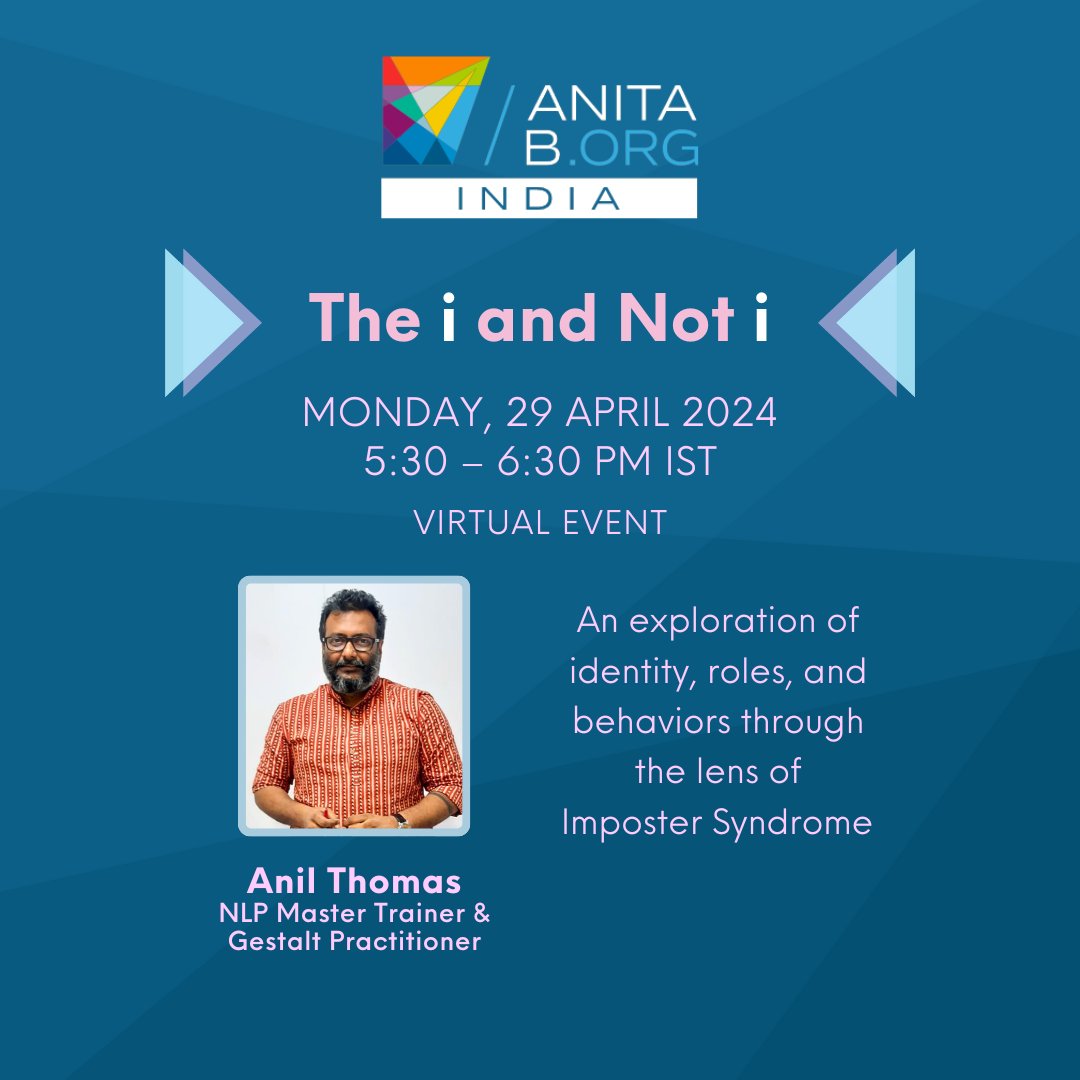 Join us for a deep dive into Imposter Syndrome with Anil Thomas, a globally recognized NLP Master Trainer and Gestalt Practitioner Date: Monday, 29 April 2024 Time: 5:30 - 6:30 PM Register Now: membership.anitab.org/event/India_i_… See you there!