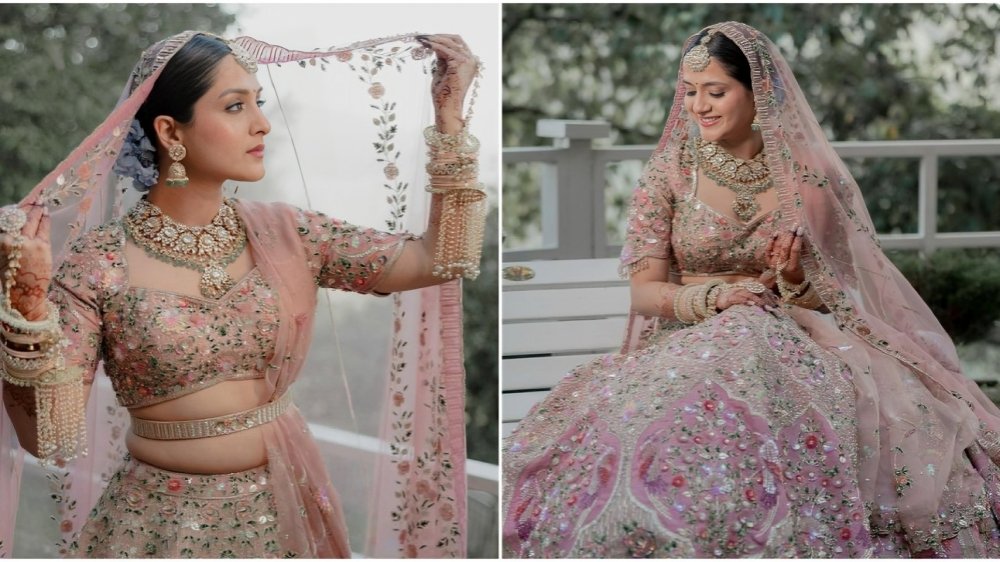 Actress Arushi Sharma from Love Aaj Kal shows off her lovely pink lehenga from her wedding to Vaibhav Vishant in brand-new photos  dfoxmarketing.com/arushi-sharma-…  #ArushiSharma #wedding #pinklehenga #LoveAajKal #actress #VaibhavVishant #castingdirector