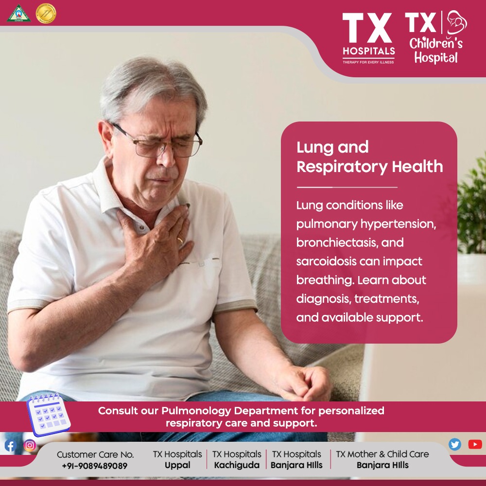 Breathe easier with expert care for lung conditions like pulmonary hypertension and bronchiectasis. Consult our Pulmonology team. Book Now: txhospitals.in/specialities/p… Call Now: 9089489089 #Pulmonology #RespiratoryHealth