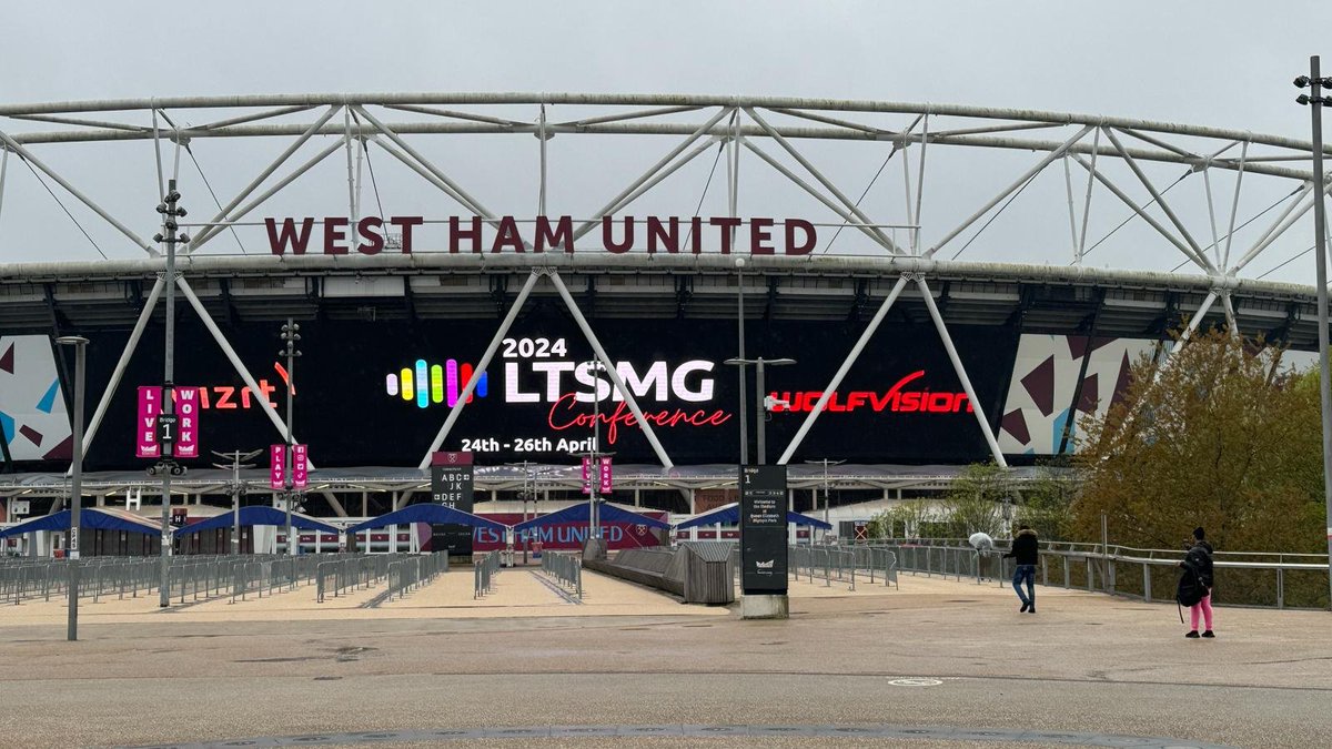 Fantastic few days in Stratford, London with @jonpowen and Michael Edlin at the @LTSMG_ Conference 2024. Check out the #WolfVision logo written large this week on the side of the London Stadium, home of Premier League football club @WestHam! wolfvision.com