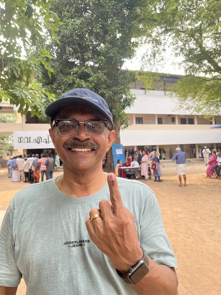 Show up and make your voice heard.”
I cast my vote 🇮🇳. And now it is your turn. 
#ParliamentElection2024 #castyourvote #ProtectDemocracy #ernakulamparliamentconstituency #MyVoteMyRight #MyVoteMyDuty #MyVoteMyPride #MyVoteMyVoice
“Not showing up is not an option.”
