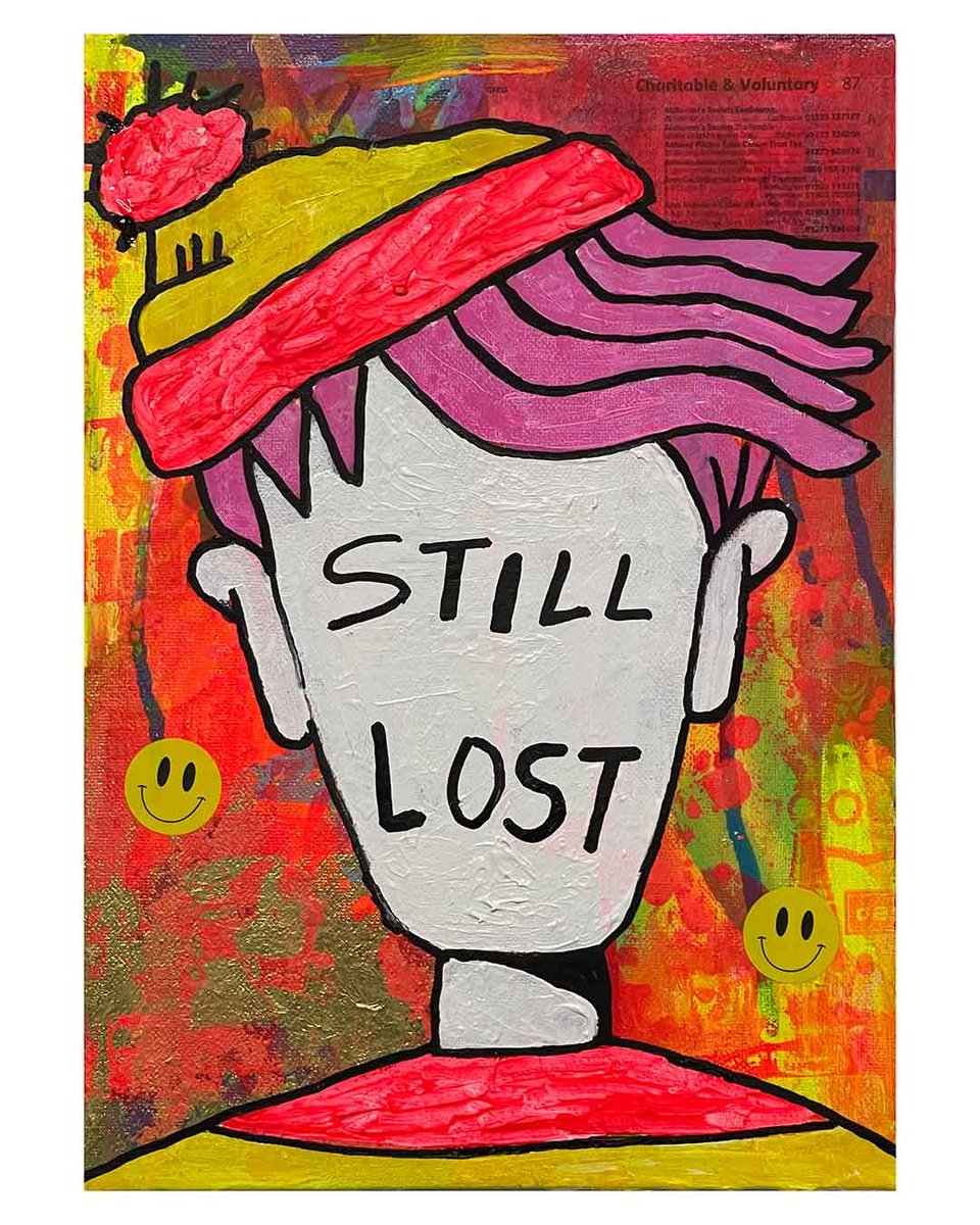 Where are you going?

Still Lost Painting by Barrie J Davies 2024, Mixed media on Canvas, 21 cm x 29 cm, Unframed and ready to hang. 

#popart #streetart #barriejdavies 

barriejdavies.info/collections/pa…