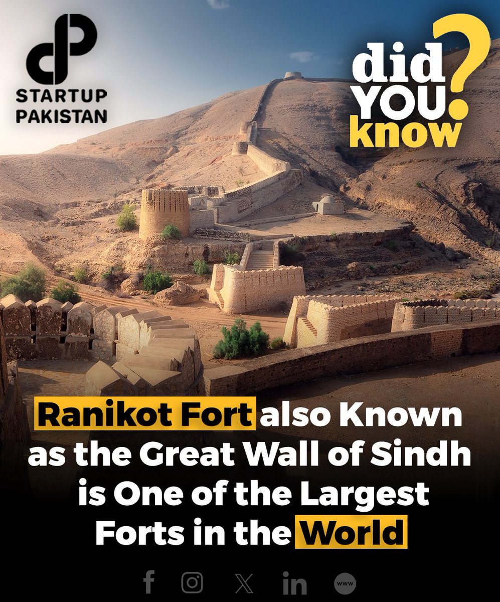 Ranikot Fort, also known as ‘The Great Wall of Sindh,’ is considered the largest fort in the world. However, authorities have not developed it as a popular tourist attraction yet.

#Ranikotfort #Pakistan #Sindh #Greatwall