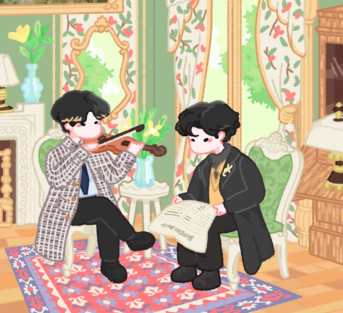 taehyung and jungkook in a victorian home 🎻