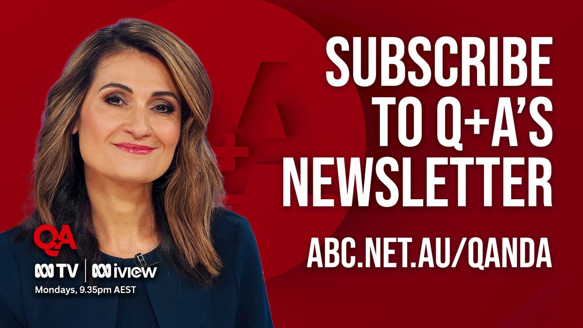 Subscribe to #QandA 's newsletter to keep yourself updated with all things Q+A – from the hard-hitting questions that were asked recently to opportunities to ask a question yourself! abc.net.au/qanda