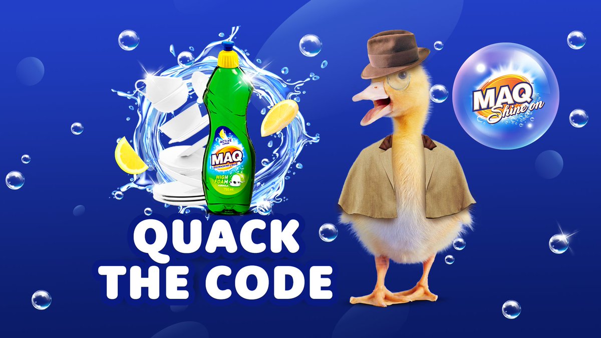 Win R500 every week on #TheWayUp when you 'Quack The Code' with MaqHomeCare.

Listen to the clue the team tries to communicate and text us on the Y app when you've cracked the code.

Take dishwashing from meh to marvellous with MAQ dishwashing liquid!
#MAQShineOn