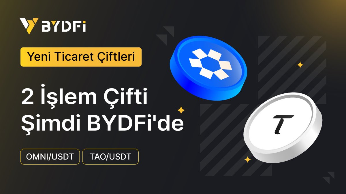 📣 BYDFi Yeni Liste:
- Omni Network (OMNI)
- Bittensor (TAO)

👉 İşlem Çiftleri: OMNIUSDT / TAOUSDT 

İşlem Başlangıcı: 26 Nisan 09.00 TSI 

#BYDFi #OMNI #TAO #USDT #NewListing