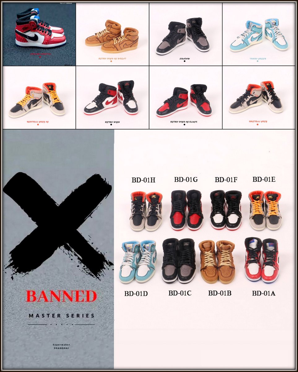 ⭐[𝗣𝗿𝗲-𝗼𝗿𝗱𝗲𝗿] Banned 1/6 Scale Action Figure Accessories - BD-01A/B/C/D/E/F/G/H Handmade Realistic Sneakers Shoes⭐
ohmyprimus.com/banbd01.html 

#ohmyprimus #dewtoystore #onesixth #onesixthscale #actionfigure #actionfigures #customonesixth #banned #sneakers #shoes
