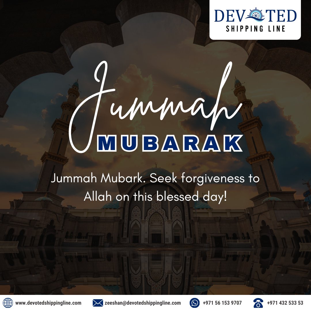 JUMMA MUBARAK !!

#devotedseashippinglines #freightforwarding #NVOCC #LCLCargo #FCLcargo #logistics #transportation #shipping #delivery #export #warehouse #import #warehousing #airfreight #freightforwarder