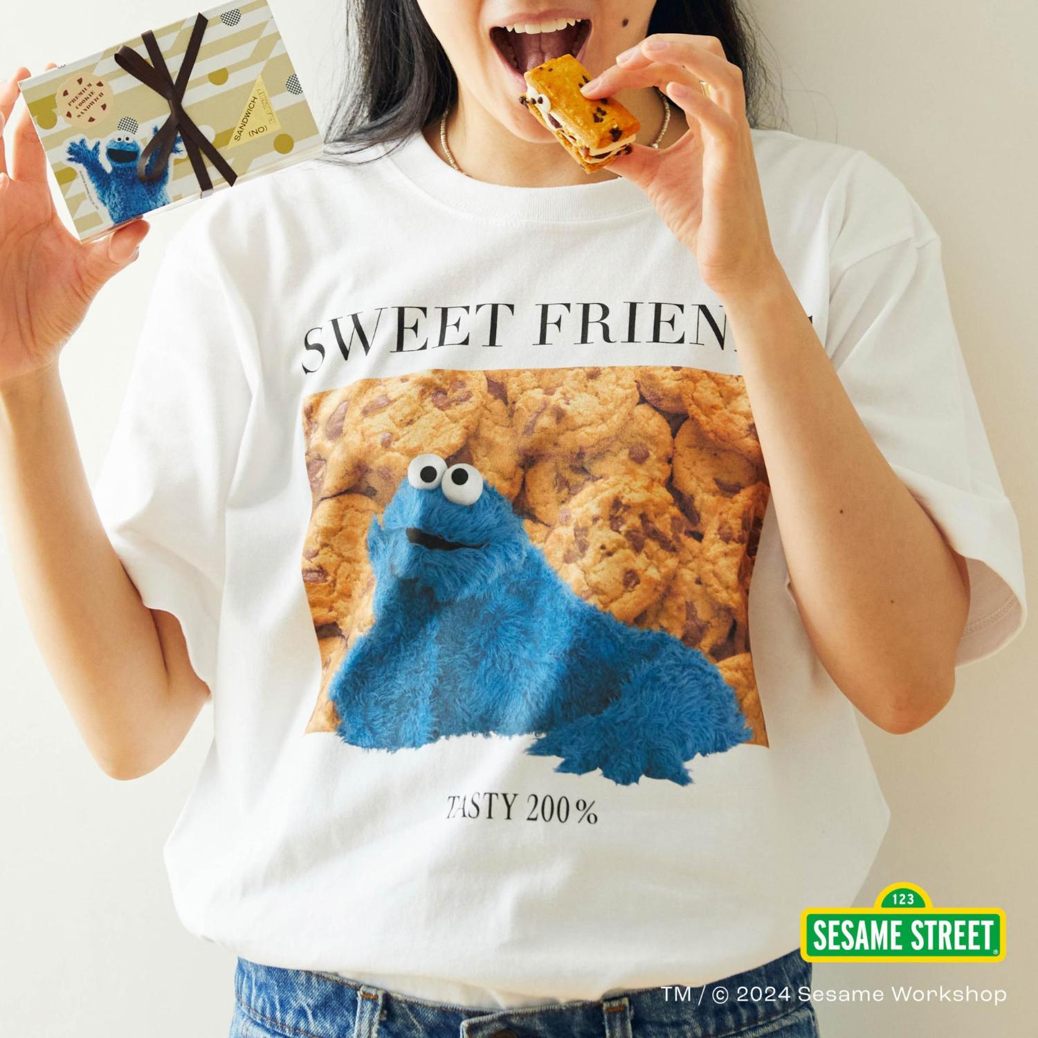 ノーレーズン サンドウィッチ セサミストリート クッキーモンスター Tシャツ ノーレーズン サンドウィッチ セサミストリート クッキー