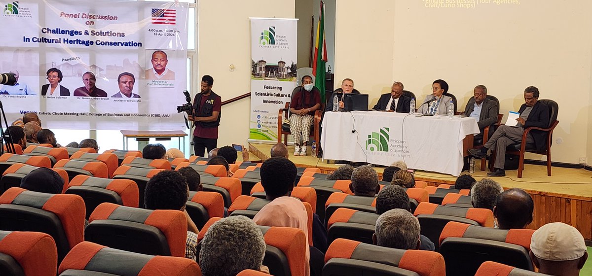 The U.S. Embassy, in partnership with the Ethiopian Academy of Sciences (EAS), organized a panel discussion on “Challenges and Solutions in Cultural Heritage Conservation.” The panel discussion, held at Addis Ababa University, was led by accomplished scholars from both the United