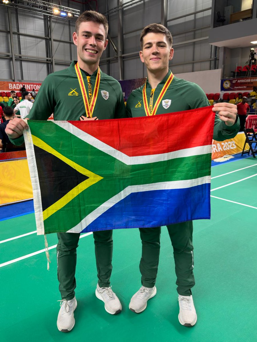 𝗡𝗮𝘁𝗶𝗼𝗻𝗮𝗹 𝗖𝗼𝗹𝗼𝘂𝗿𝘀 𝗦𝗽𝗼𝘁𝗹𝗶𝗴𝗵𝘁 Today we celebrate Jarred Elliot & Robert Summers who were part of the Badminton team at the recent All Africa Games in Ghana. The pair represented #USSABadminton last year at the World University Games in China. #Accra2023