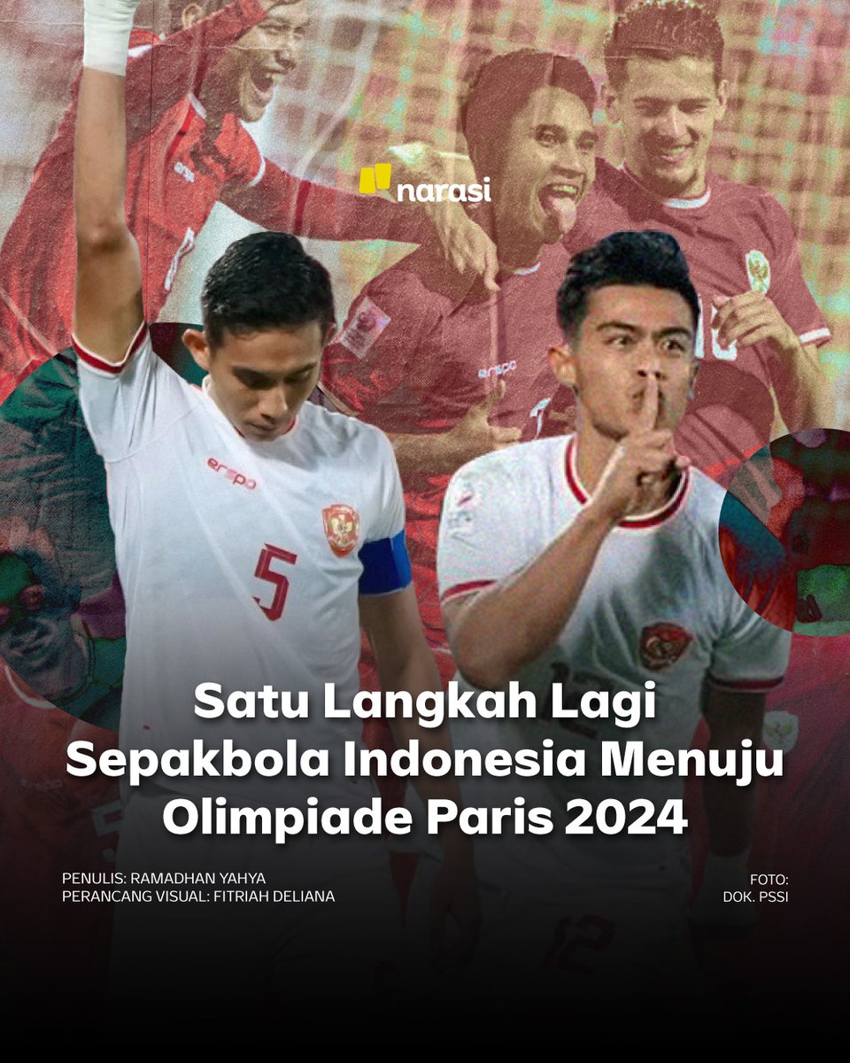 Hiksss, masih terharu sama kemenangan Timnas U-23 lawan Korea Selatan tadi pagiii 🥹 Tapi, Timnas masih punya satu PR lagi, nih, buat bisa melenggang ke Olimpiade Paris 2024. Cek utas berikut, deh, buat lihat skemanya. Semangat #TimnasIndonesiaU23! 🇮🇩